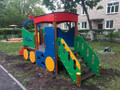 Паровоз детский уличный игровой с горкой и лестницей ДМ- 4.051